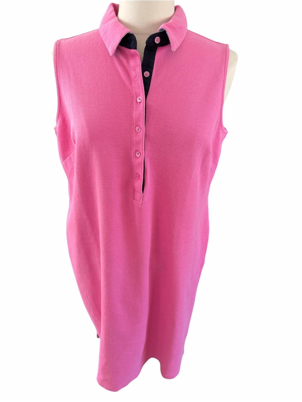 Talbots Women's Sleeveless Polo Dress - Hot Pink